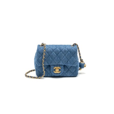 CHANEL MASTER MINI DENIM FLAP BAG AS1786 (18*13*7cm)